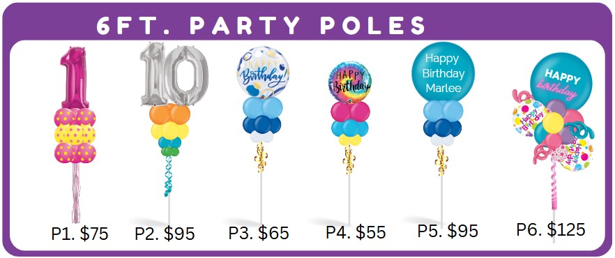 pricing for 6 foot party poles and columns