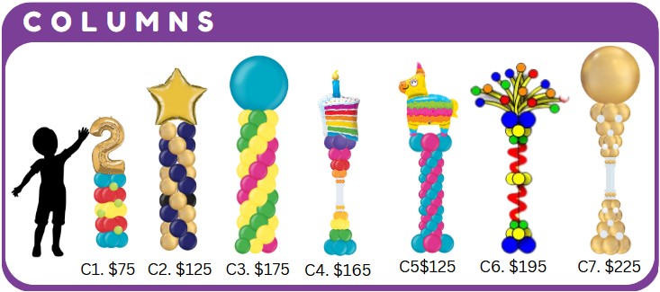 balloon columns for parties and events