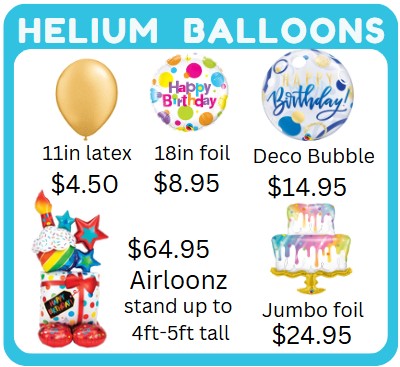 pricing for helium balloons